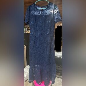 Women’s Allegra navy blue midi dress sz XL